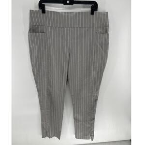 Apt. 9 Gray/white pin stripe stretch XL large cropped pants.